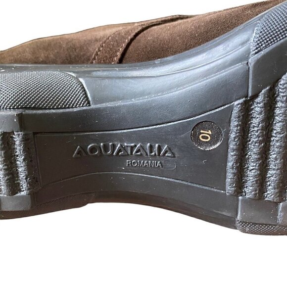 Aquatalia Marvin K Brown Suede Leather Riding Boots Mid Calf Womens Size 10 - Picture 7 of 8